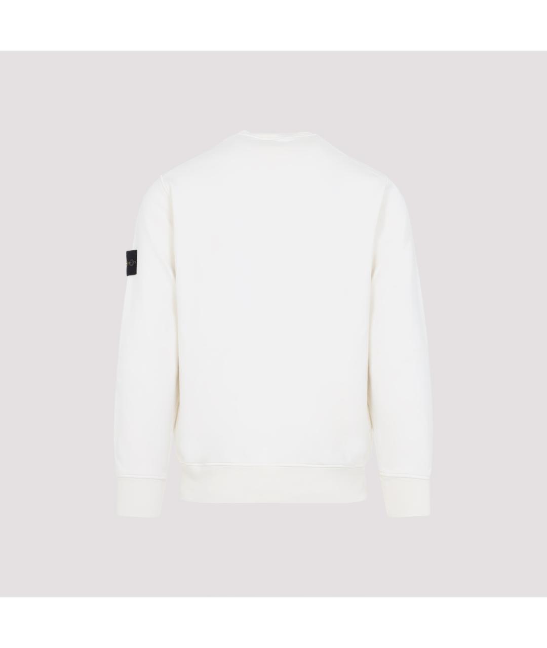 STONE ISLAND Белый хлопковый джемпер / свитер, фото 3