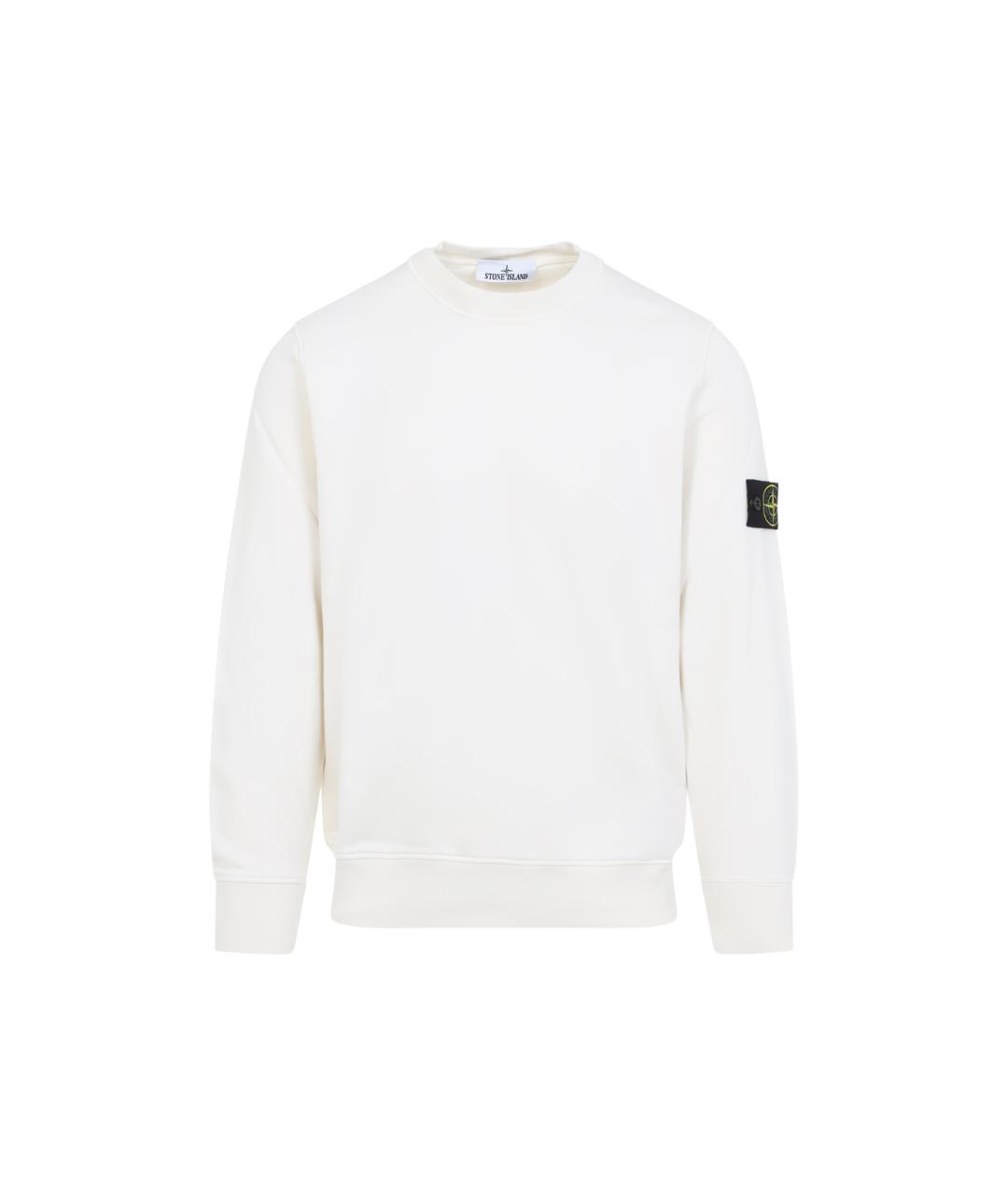 STONE ISLAND Белый хлопковый джемпер / свитер, фото 1