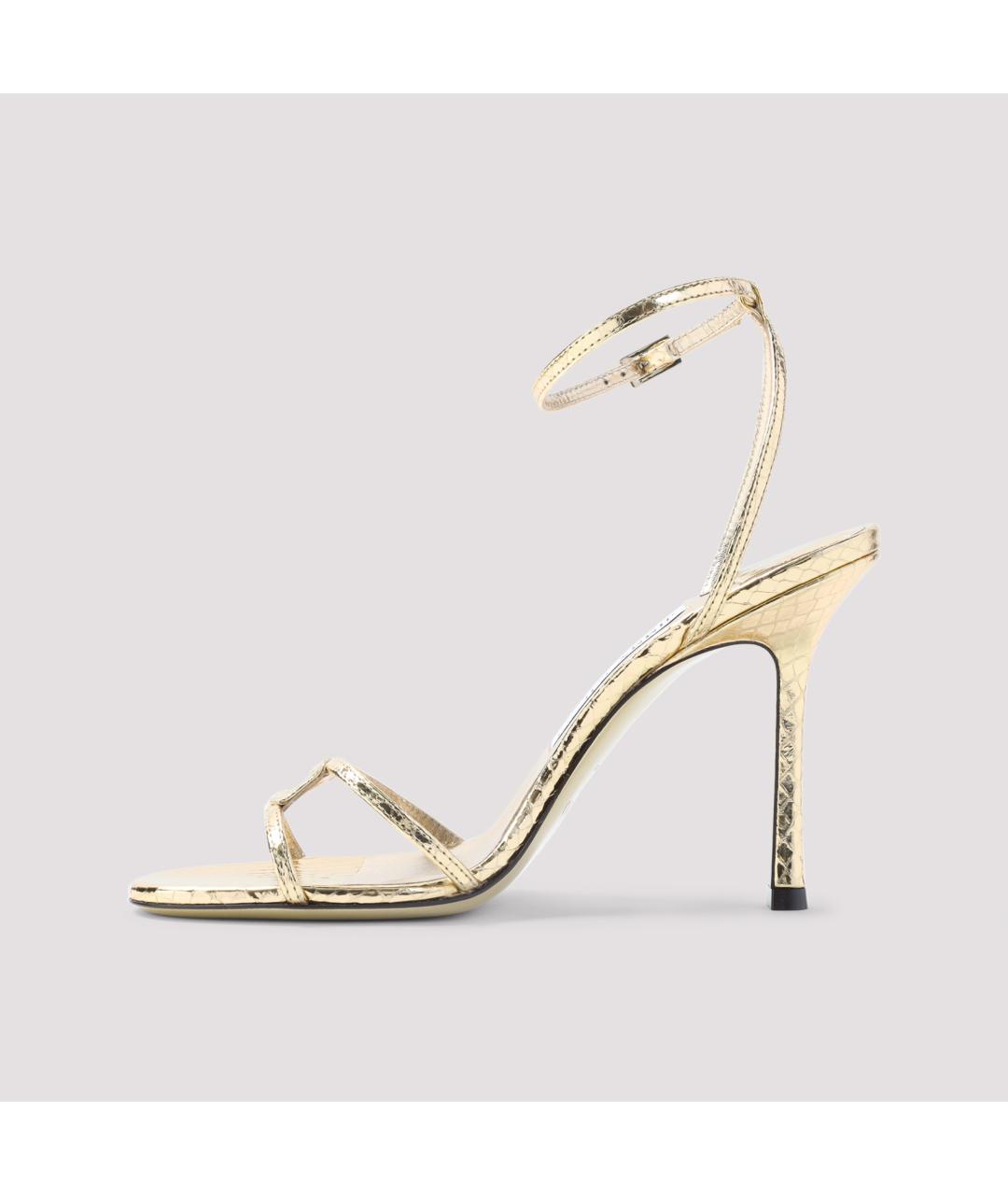 JIMMY CHOO Золотые кожаные туфли, фото 3