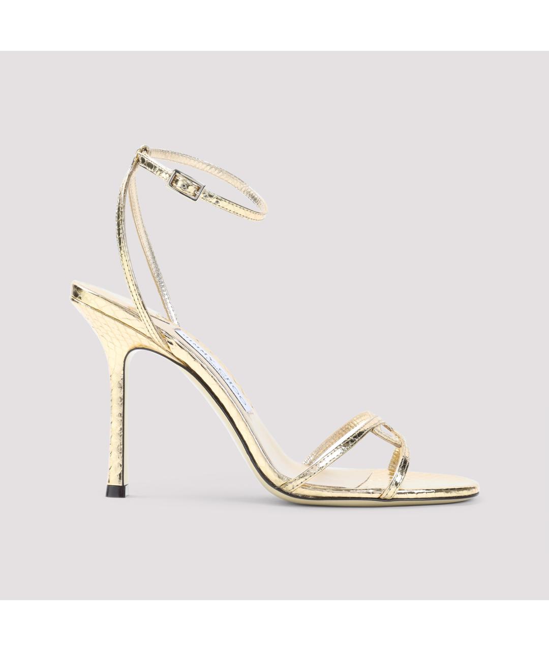 JIMMY CHOO Золотые кожаные туфли, фото 2