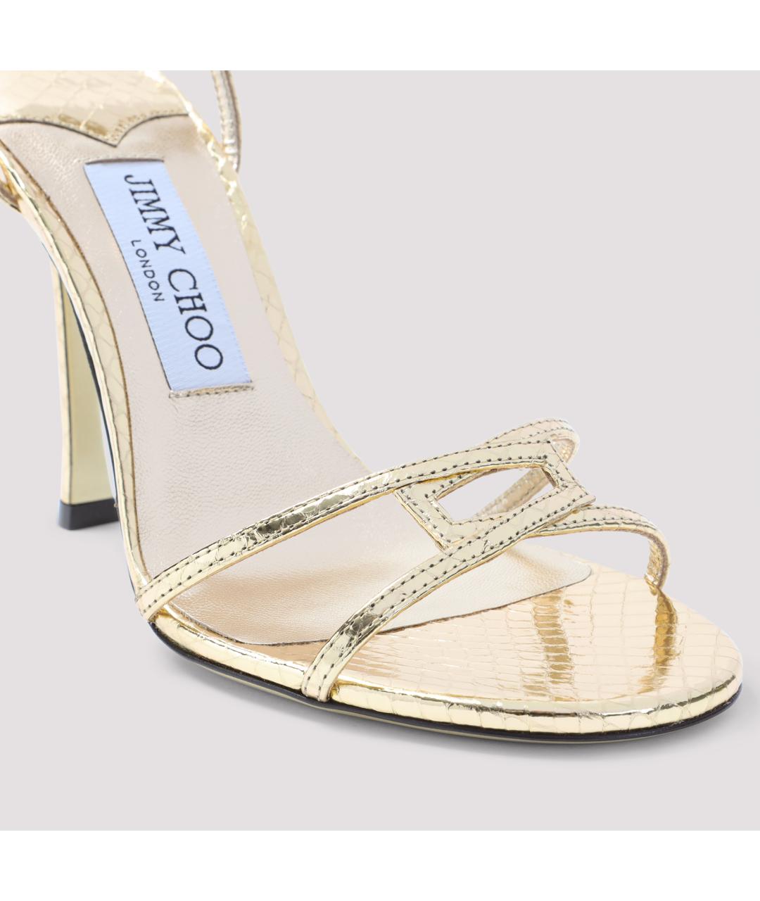 JIMMY CHOO Золотые кожаные туфли, фото 5