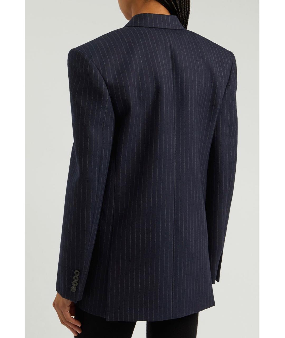 SAINT LAURENT Темно-синий шерстяной жакет/пиджак, фото 3