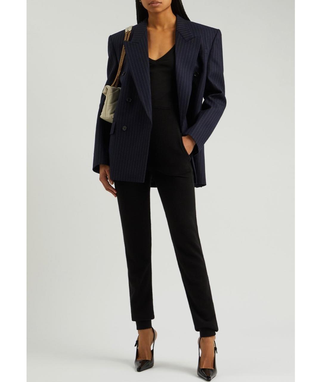 SAINT LAURENT Темно-синий шерстяной жакет/пиджак, фото 5