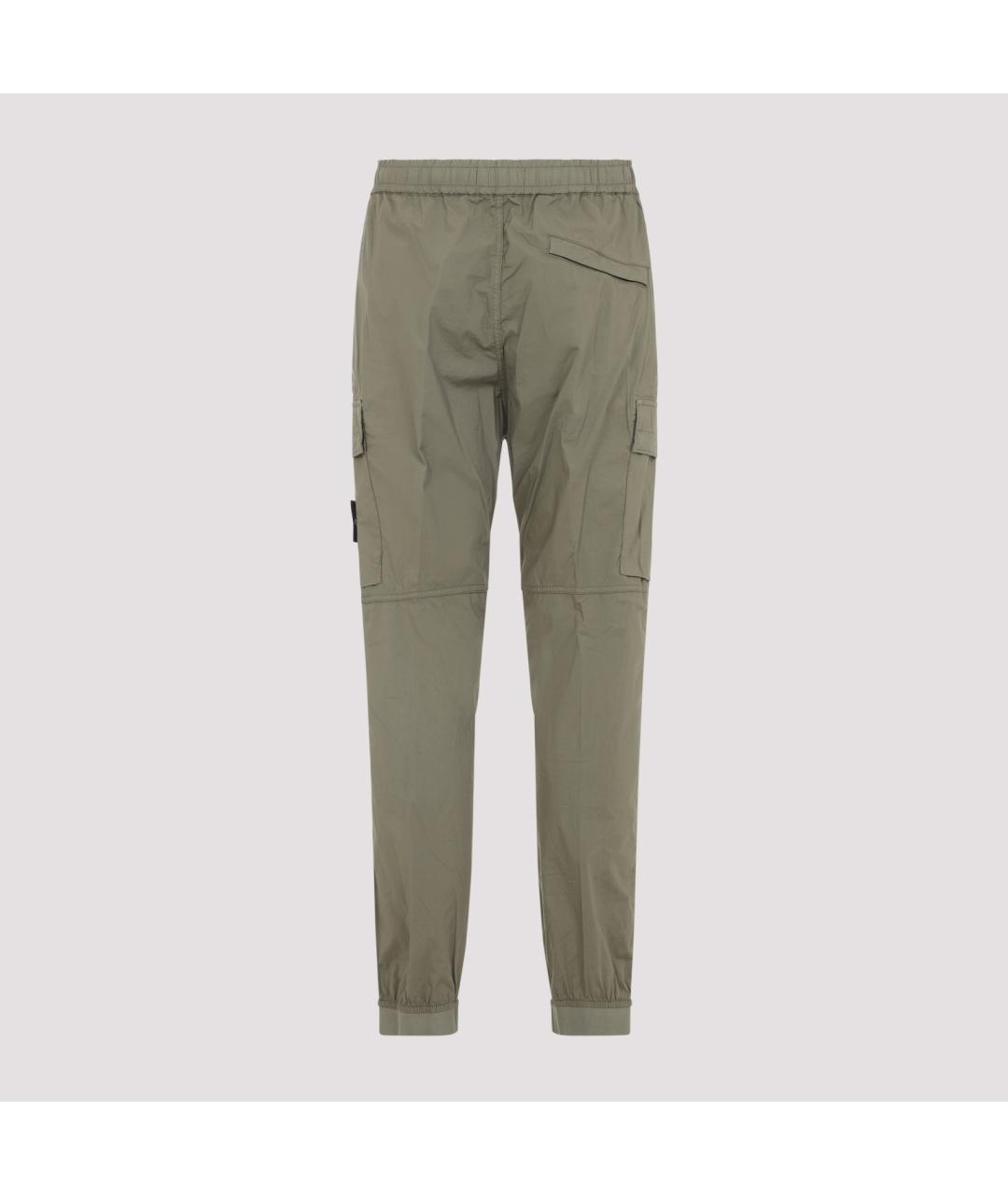 STONE ISLAND Хаки хлопковые прямые джинсы, фото 3