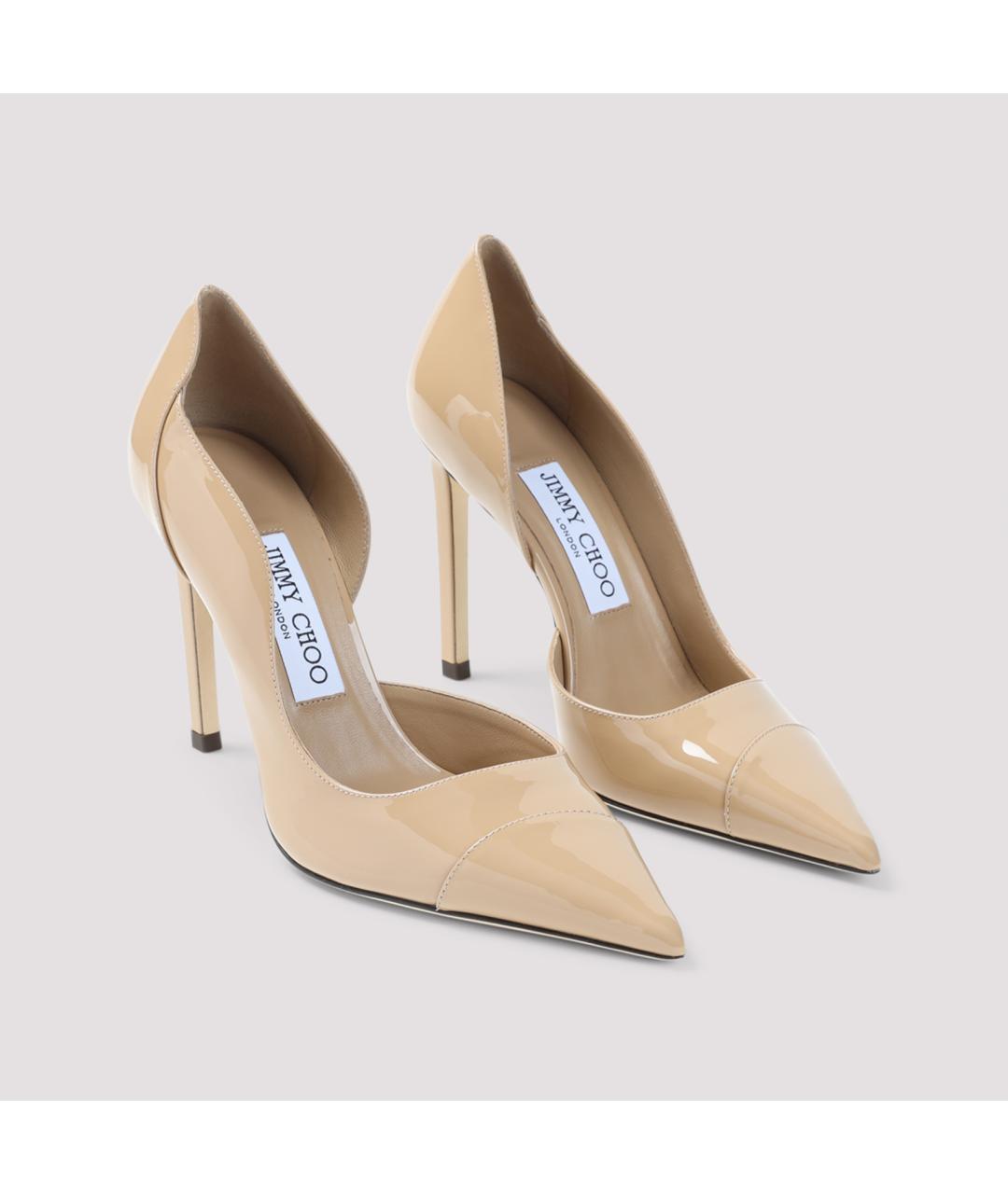 JIMMY CHOO Бежевые кожаные туфли, фото 4