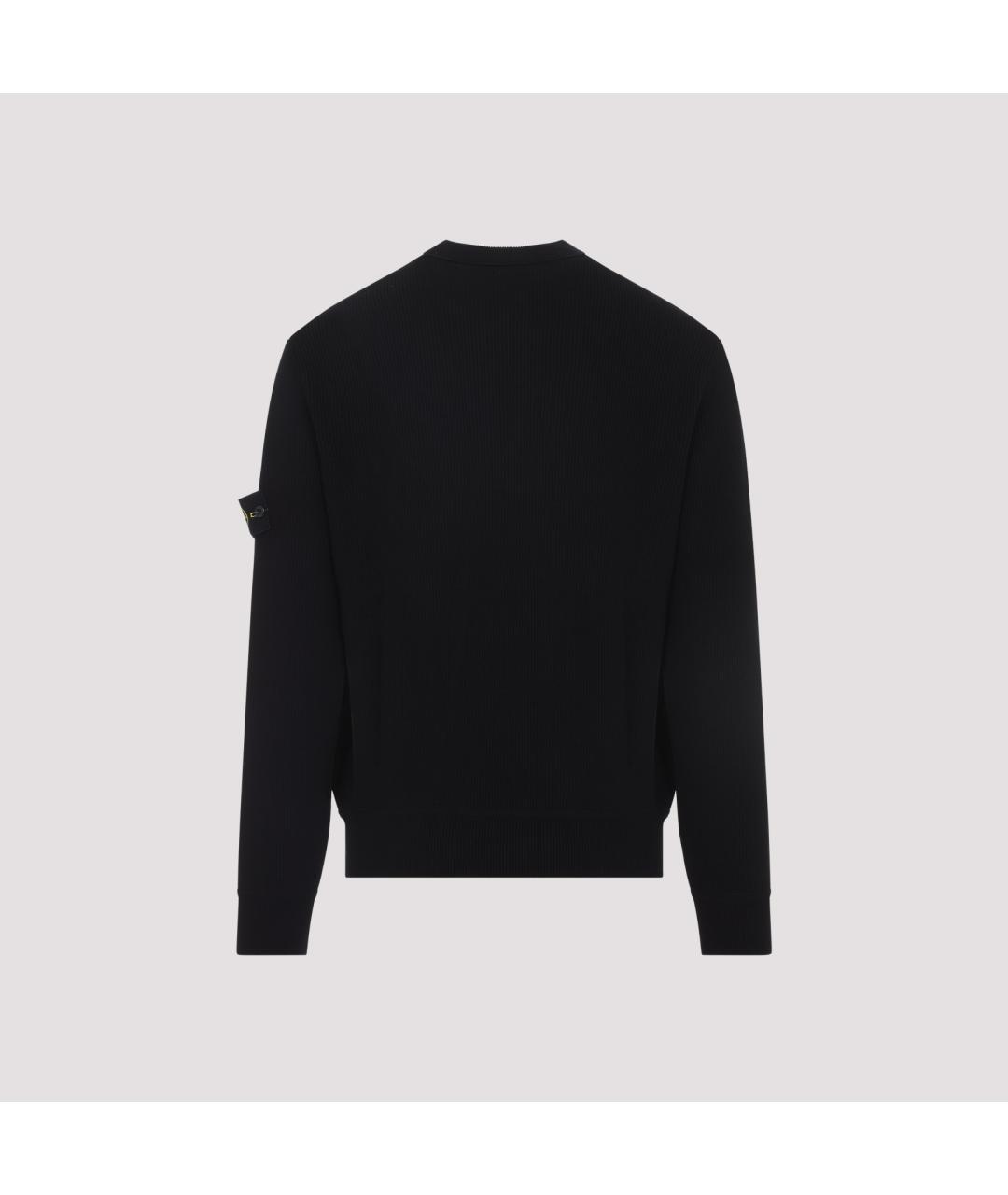 STONE ISLAND Черный хлопковый джемпер / свитер, фото 3