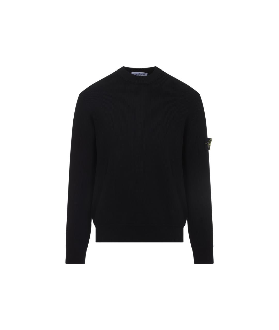 STONE ISLAND Черный хлопковый джемпер / свитер, фото 1