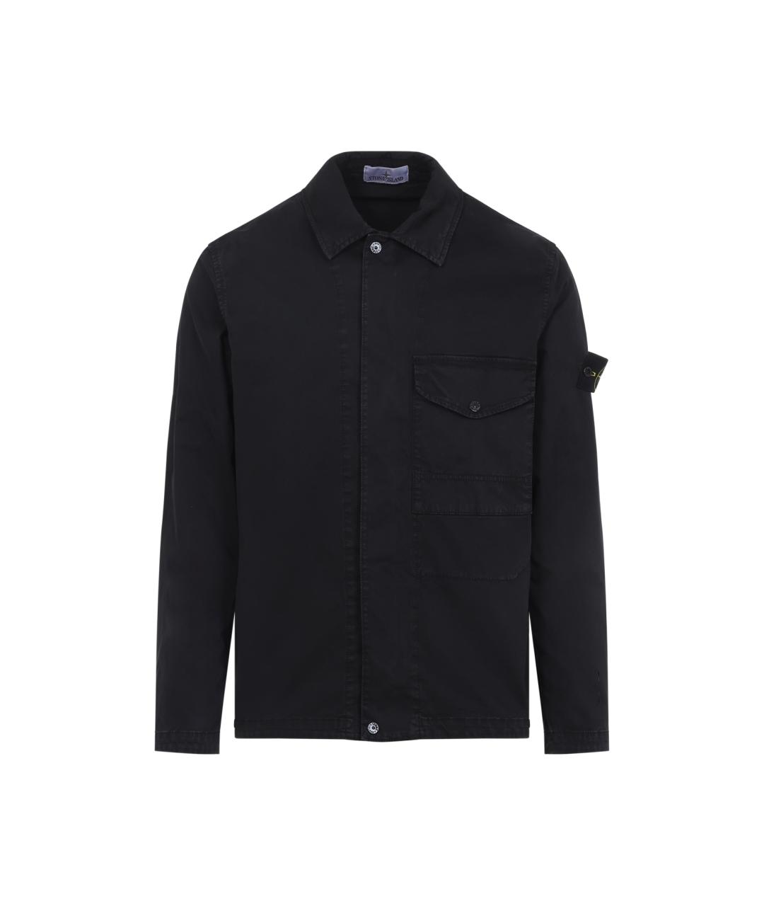 STONE ISLAND Черная хлопковая кэжуал рубашка, фото 1