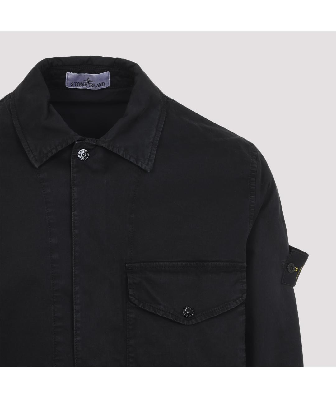 STONE ISLAND Черная хлопковая кэжуал рубашка, фото 4
