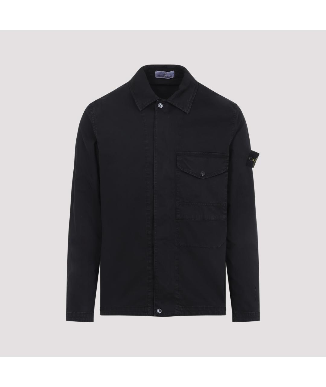 STONE ISLAND Черная хлопковая кэжуал рубашка, фото 2