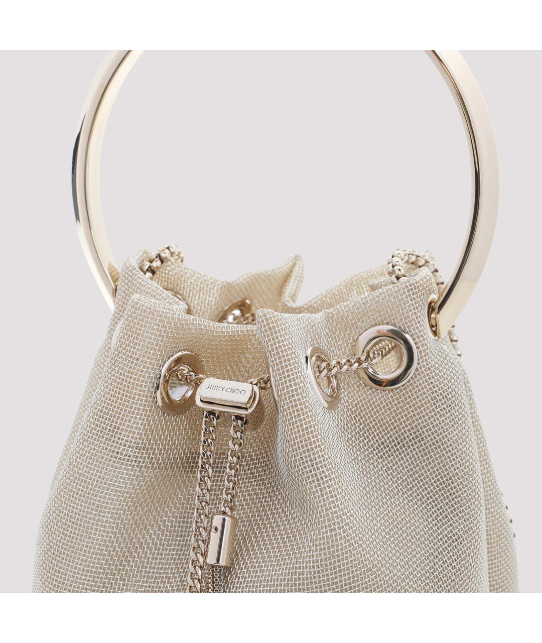 JIMMY CHOO Золотая сумка с короткими ручками, фото 3