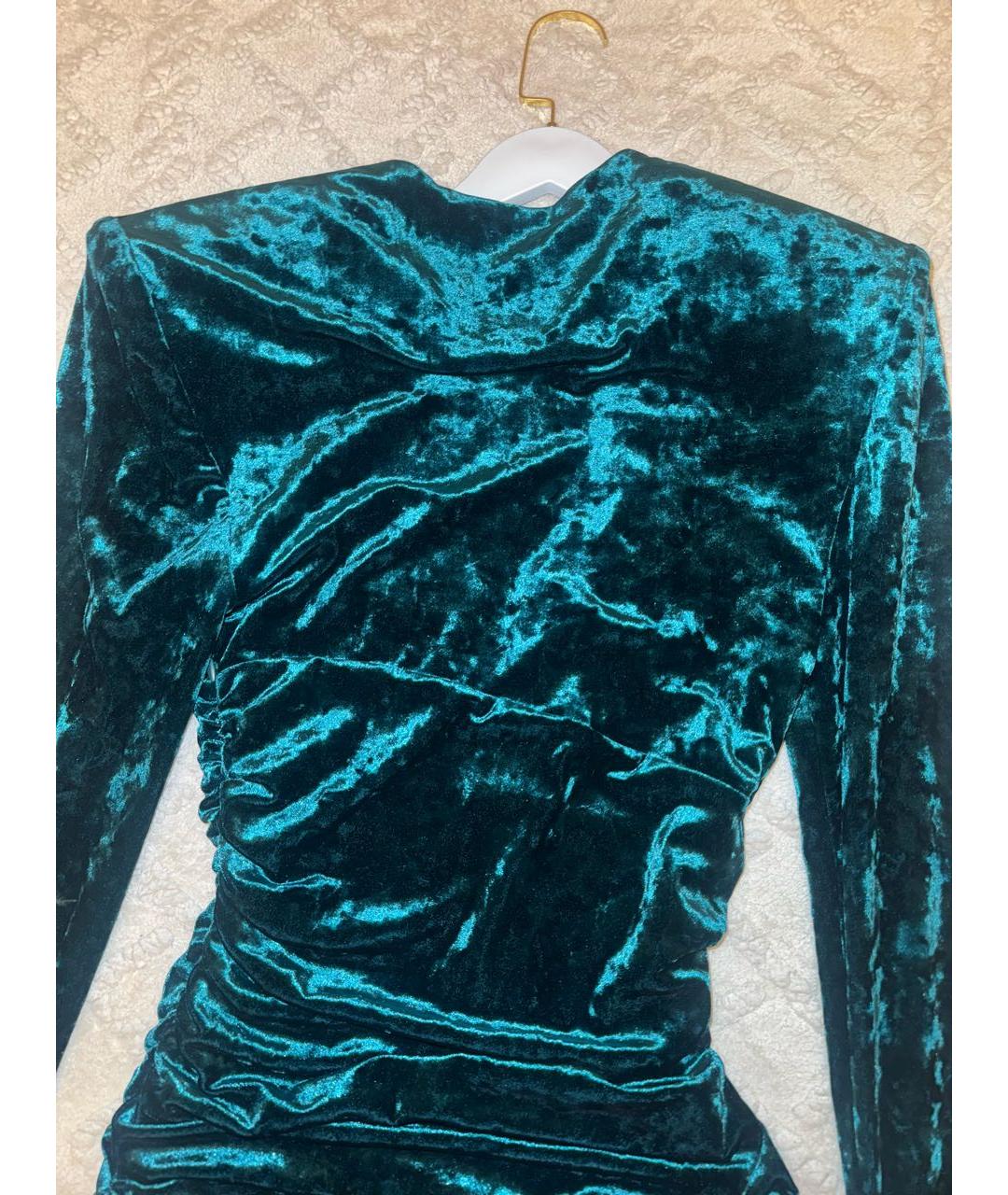 ALEXANDRE VAUTHIER Зеленые велюровое коктейльное платье, фото 3