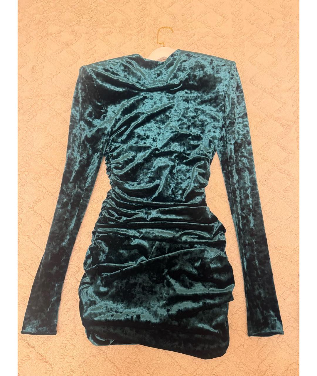 ALEXANDRE VAUTHIER Зеленые велюровое коктейльное платье, фото 2