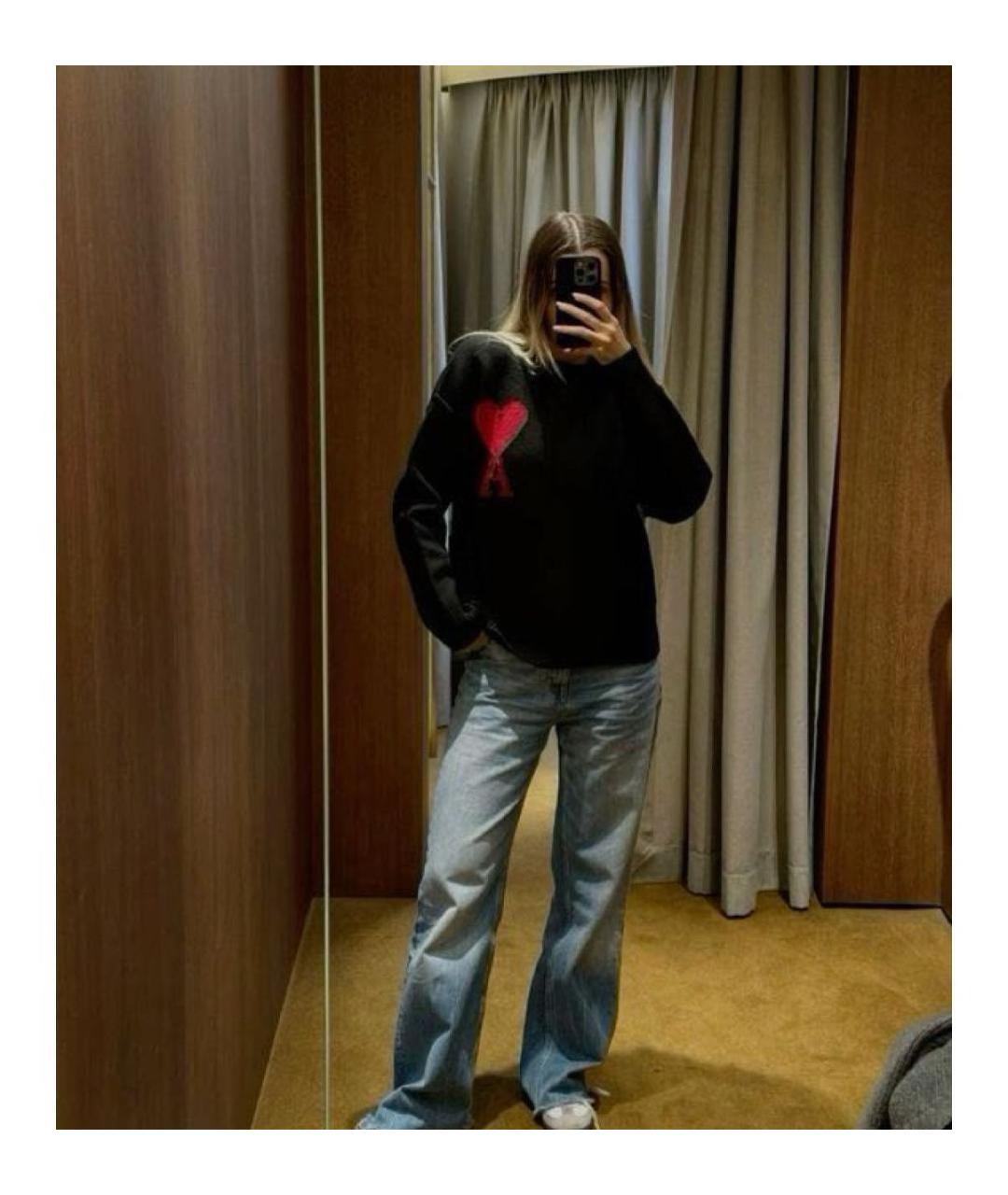 Ami Paris Черный шерстяной джемпер / свитер, фото 3