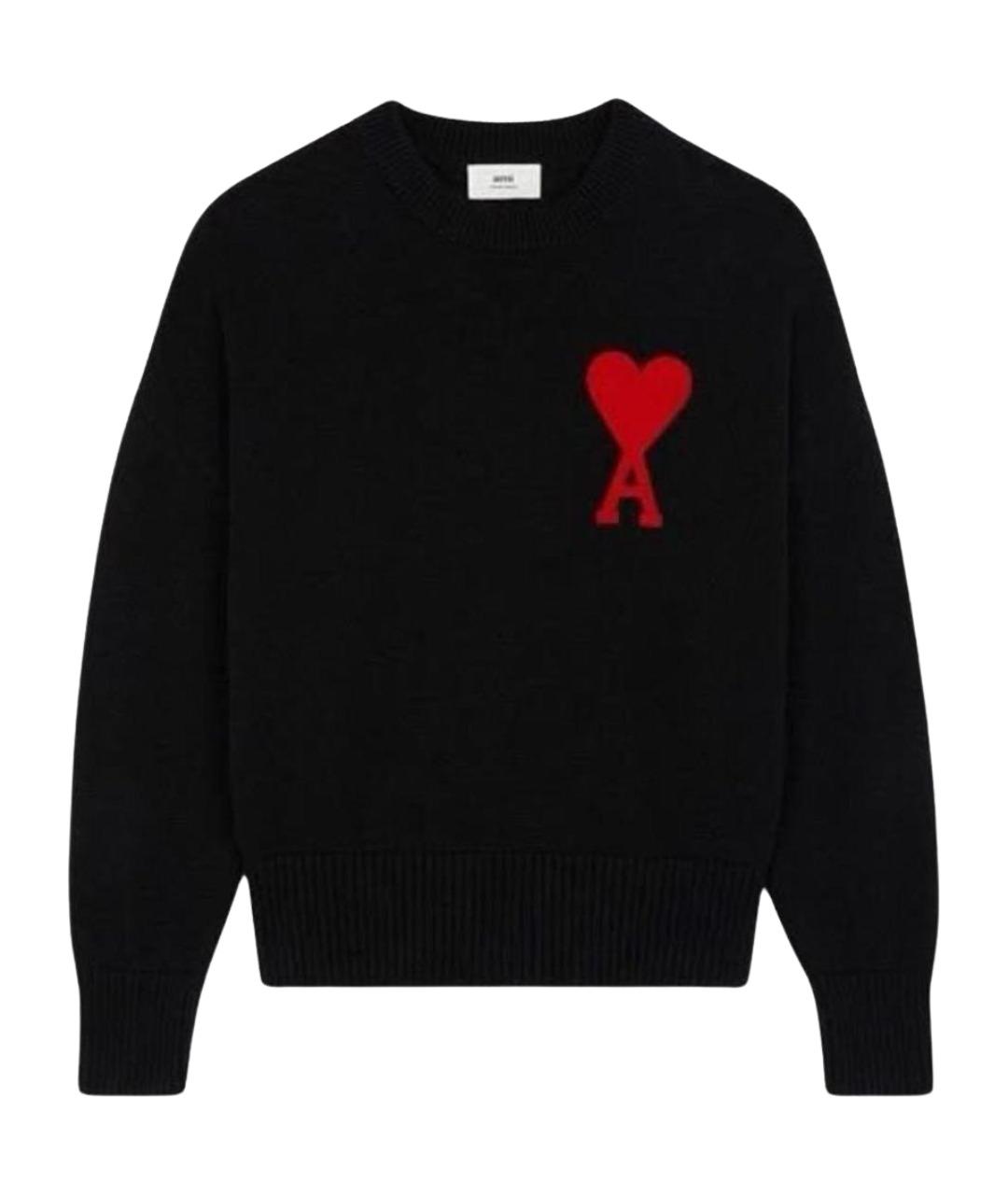 Ami Paris Черный шерстяной джемпер / свитер, фото 1