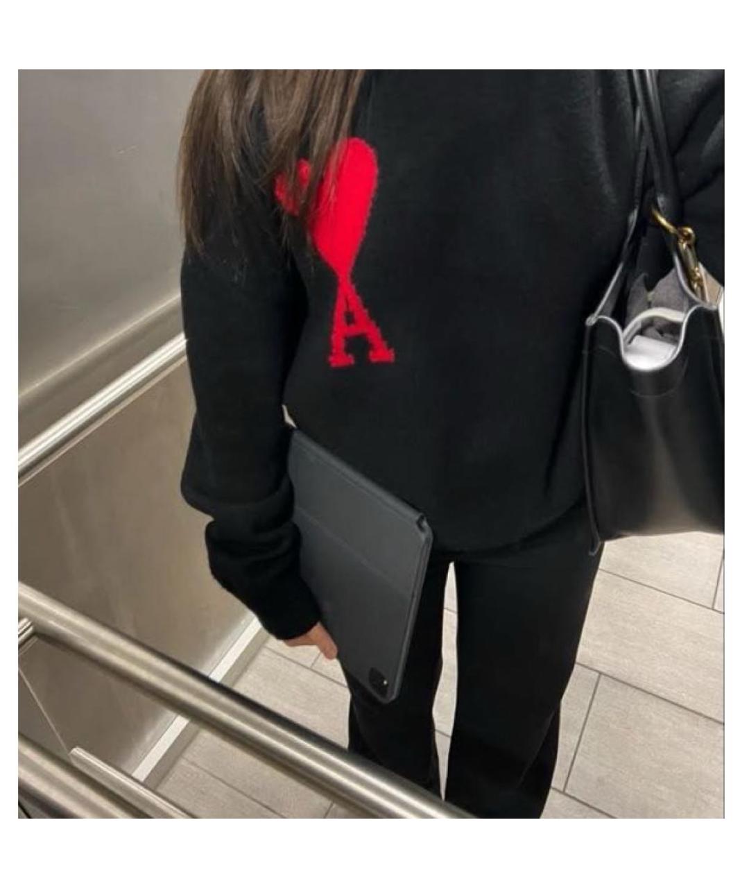 Ami Paris Черный шерстяной джемпер / свитер, фото 4