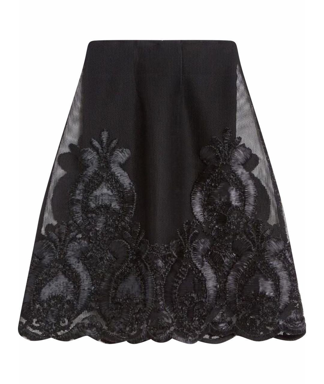 MAJE Черная полиэстеровая юбка миди, фото 1