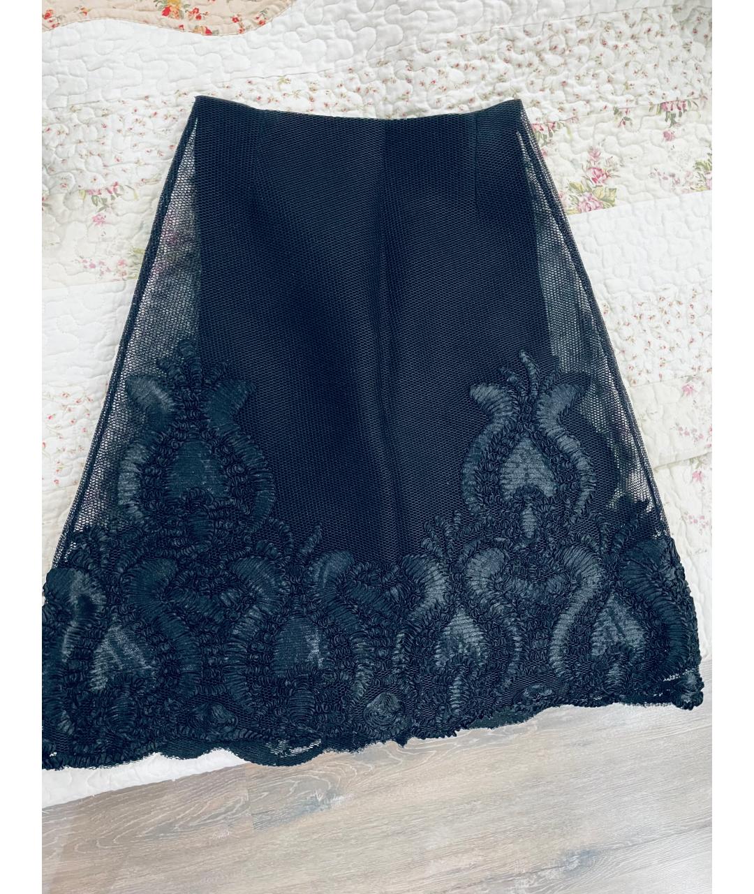 MAJE Черная полиэстеровая юбка миди, фото 2