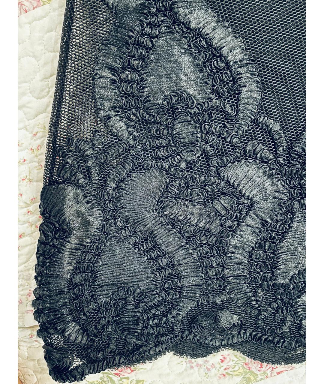 MAJE Черная полиэстеровая юбка миди, фото 4