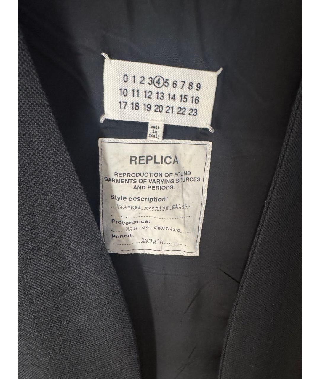 MAISON MARGIELA Черный хлопковый жилет, фото 3