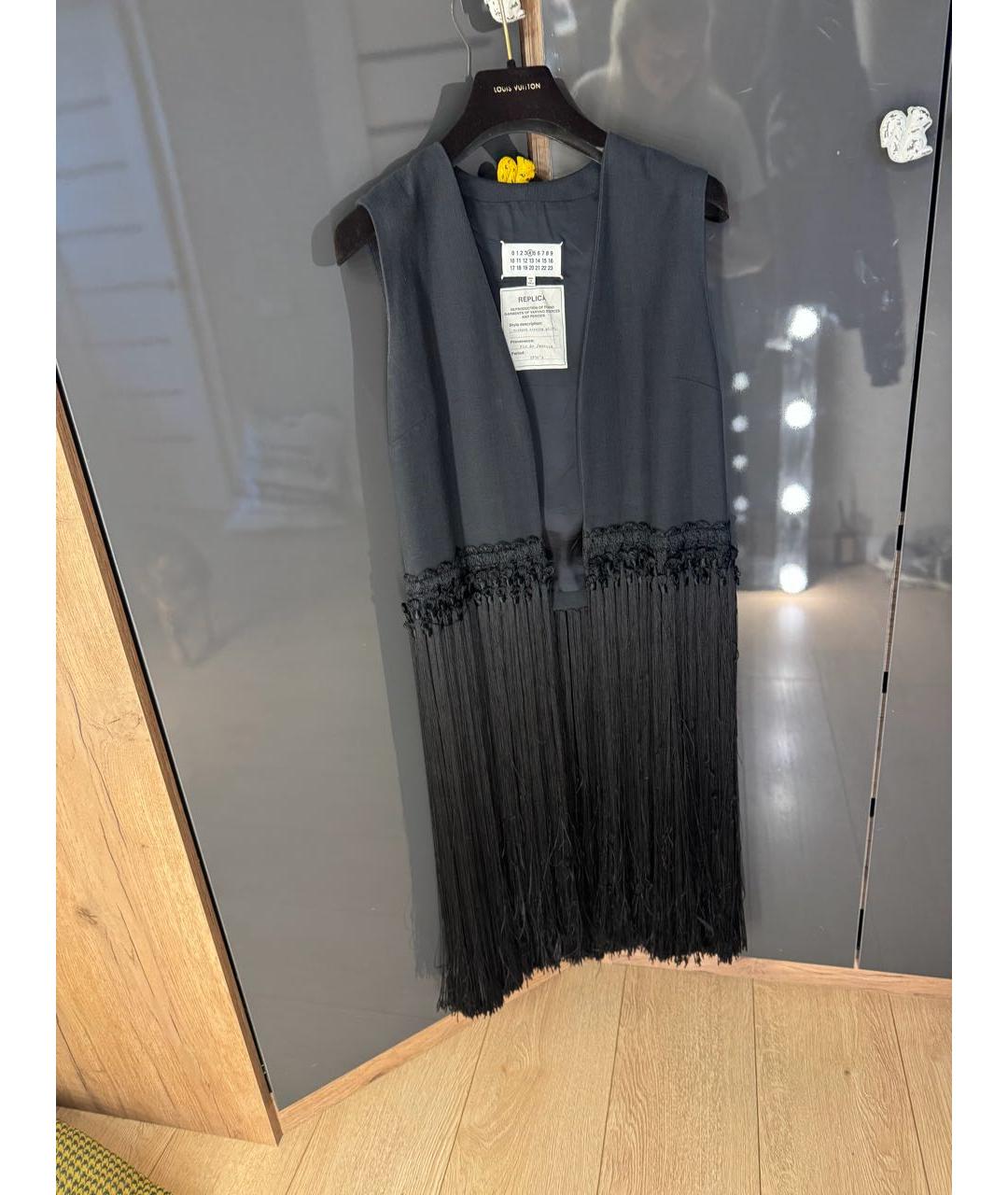 MAISON MARGIELA Черный хлопковый жилет, фото 9