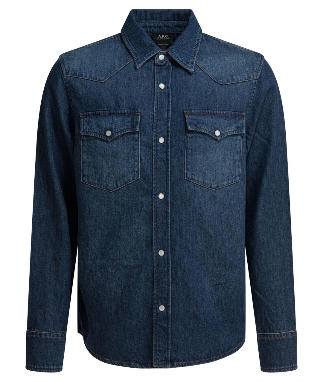 A.P.C. Синяя хлопковая кэжуал рубашка, фото 1