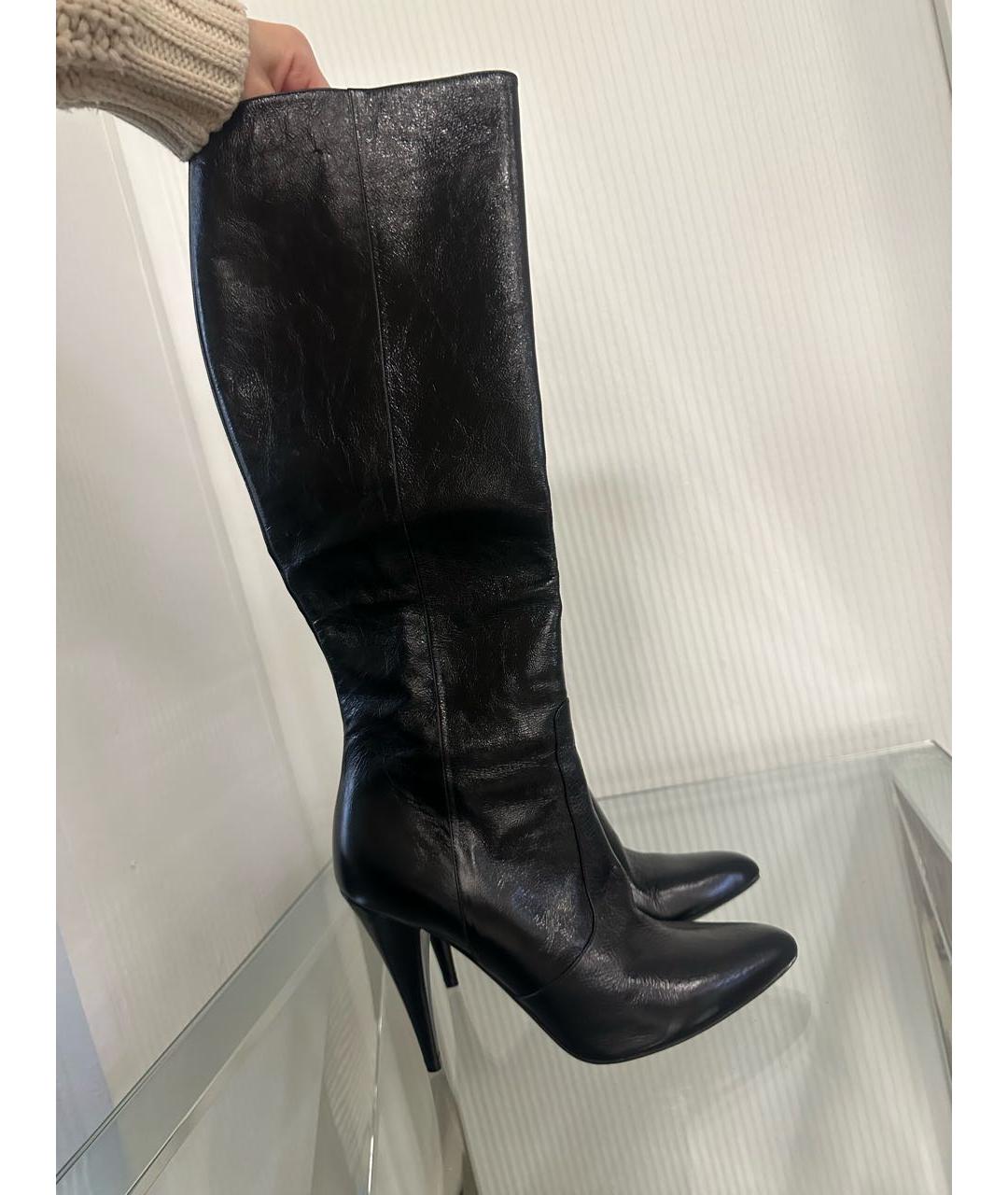 SAINT LAURENT Черные сапоги из лакированной кожи, фото 6