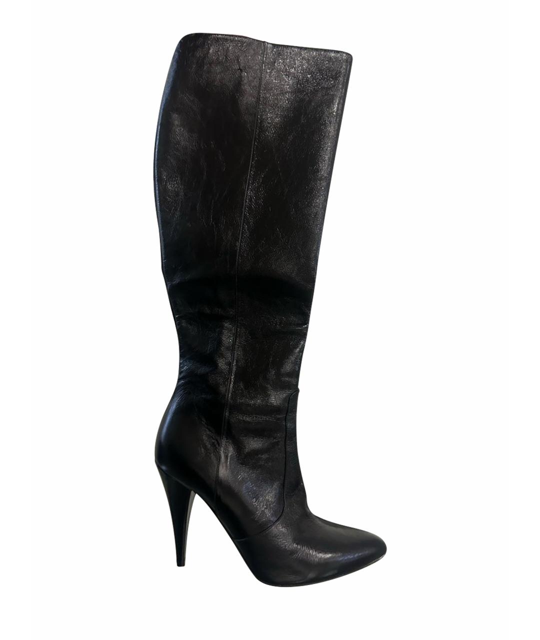 SAINT LAURENT Черные сапоги из лакированной кожи, фото 1