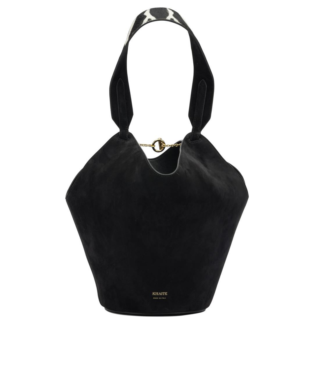 KHAITE Черная замшевая сумка через плечо, фото 1
