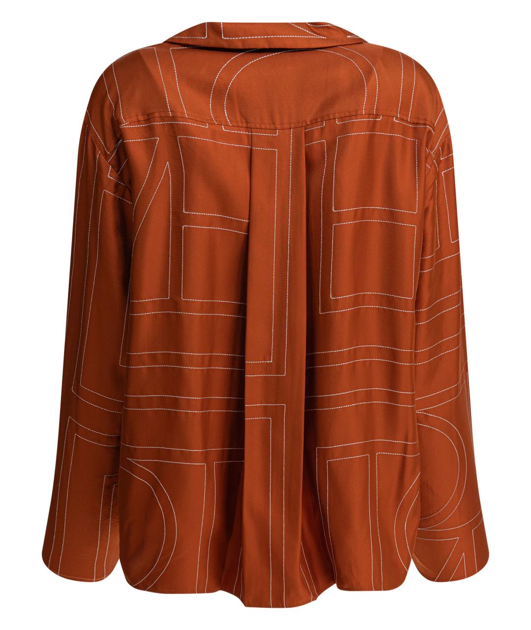 TOTEME Коричневая шелковая рубашка, фото 2