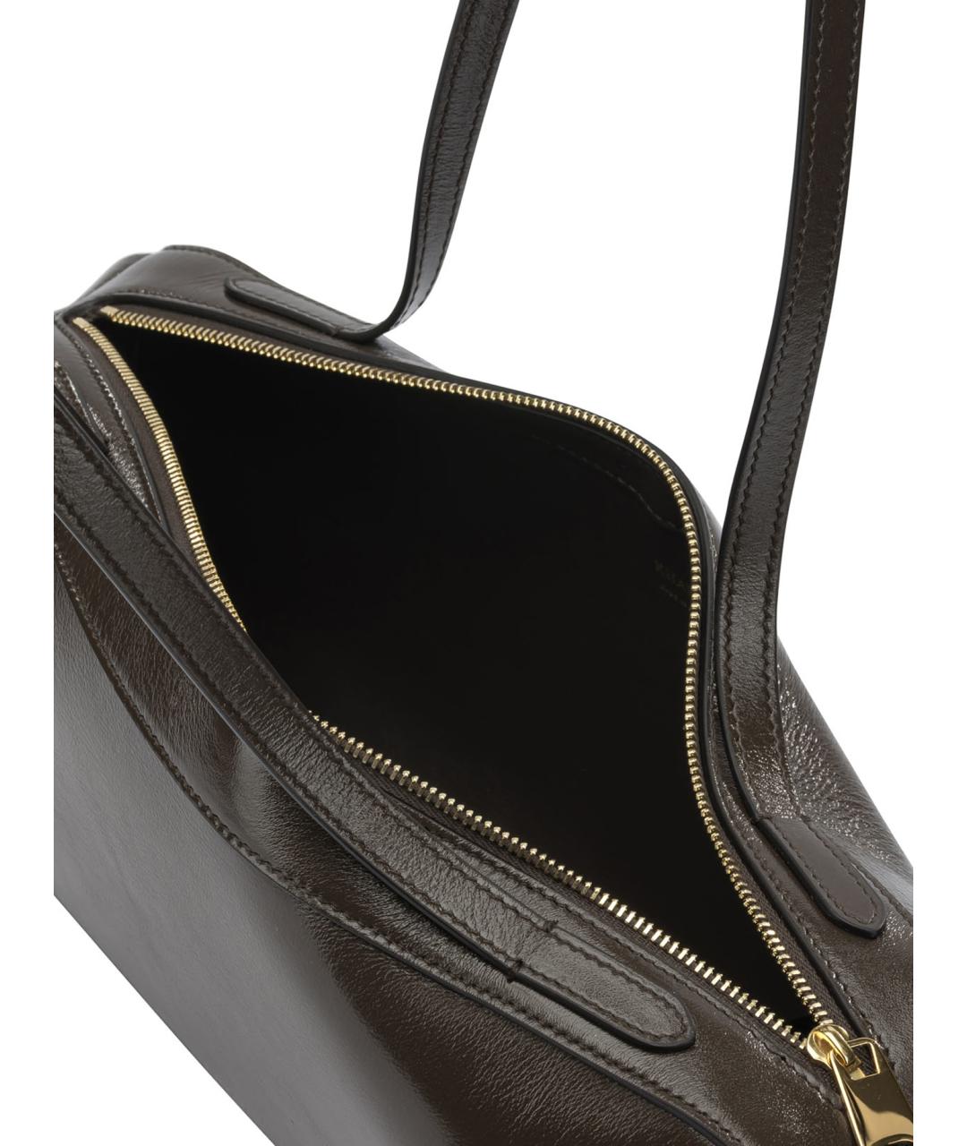 KHAITE Коричневая кожаная сумка через плечо, фото 5