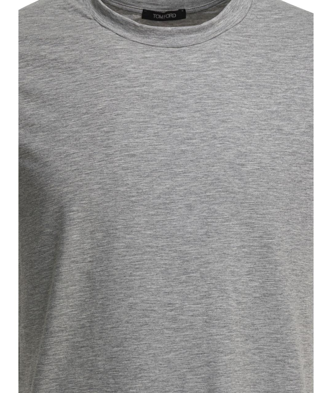 TOM FORD Серая хлопковая футболка, фото 3
