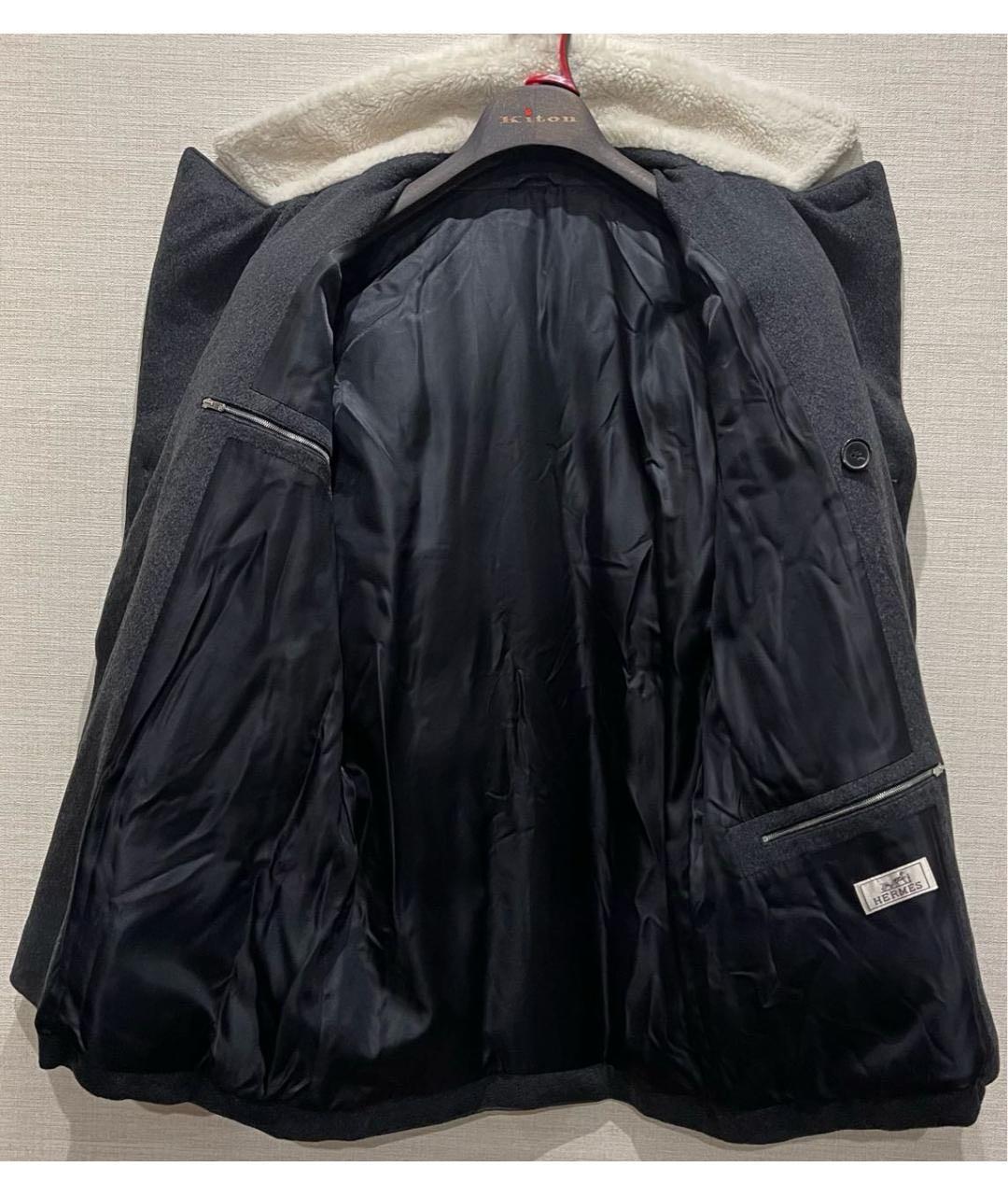 HERMES Серое кашемировое пальто, фото 3