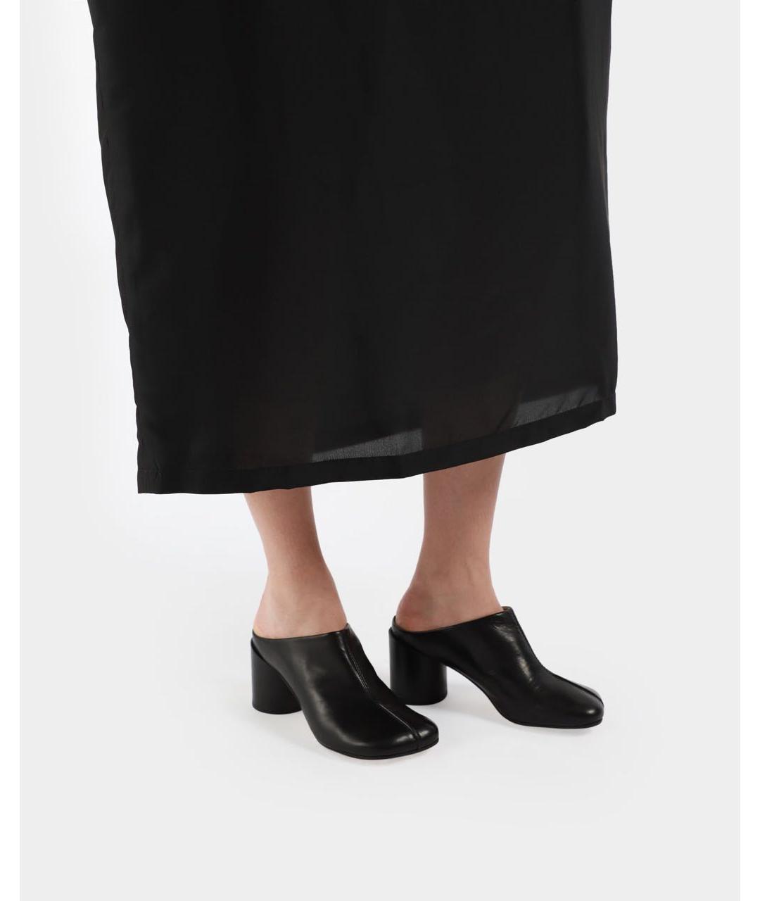 MM6 MAISON MARGIELA Черные кожаные мюли, фото 5