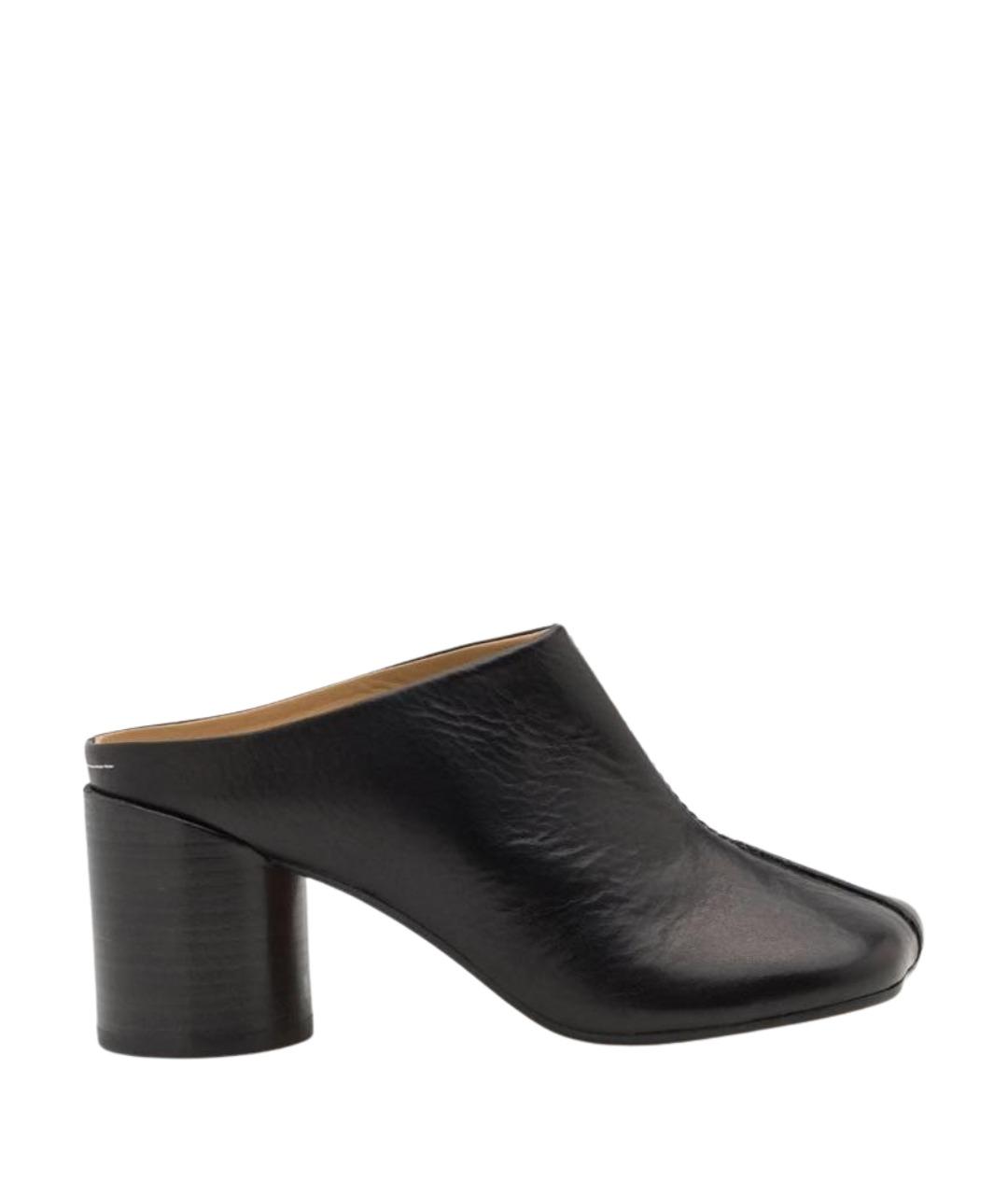 MM6 MAISON MARGIELA Черные кожаные мюли, фото 1