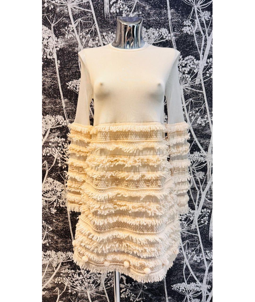 ALEXANDER MCQUEEN Бежевое вискозное коктейльное платье, фото 5