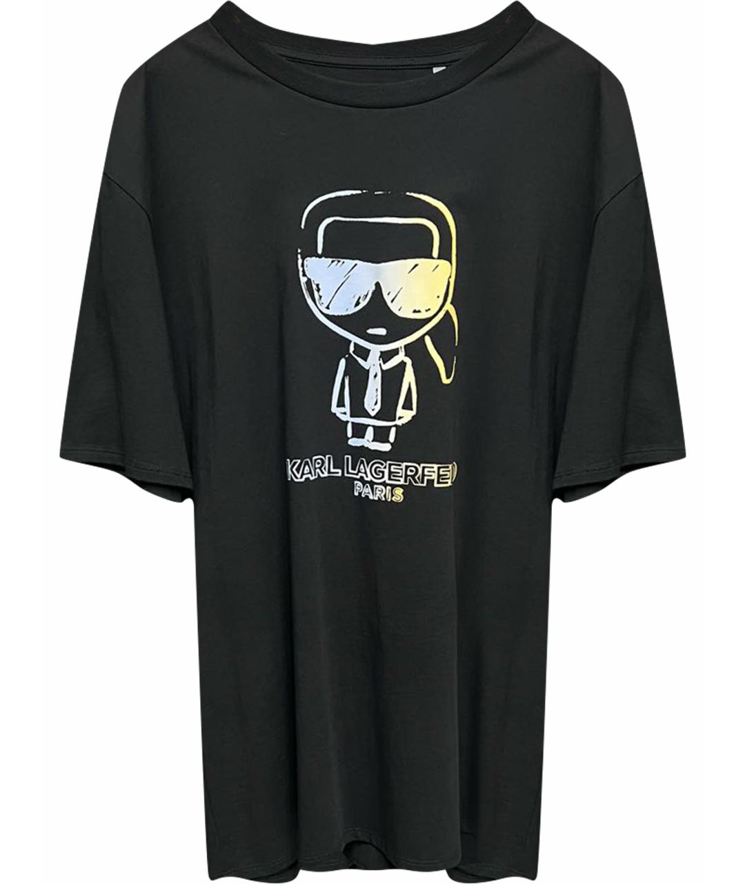 KARL LAGERFELD Черная хлопковая футболка, фото 1