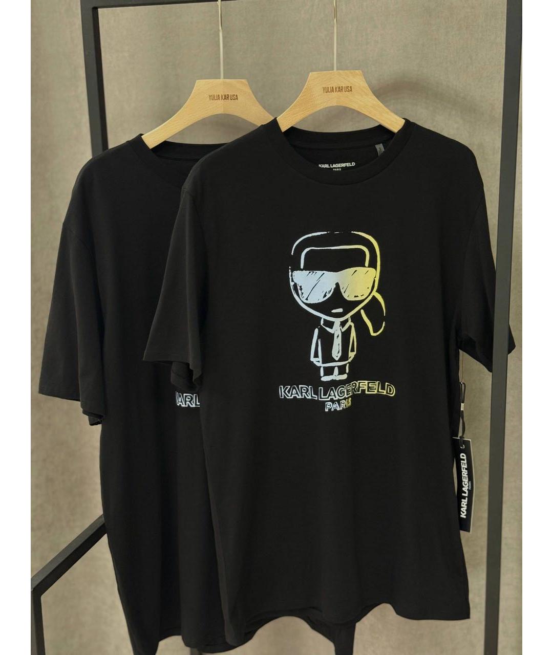 KARL LAGERFELD Черная хлопковая футболка, фото 5