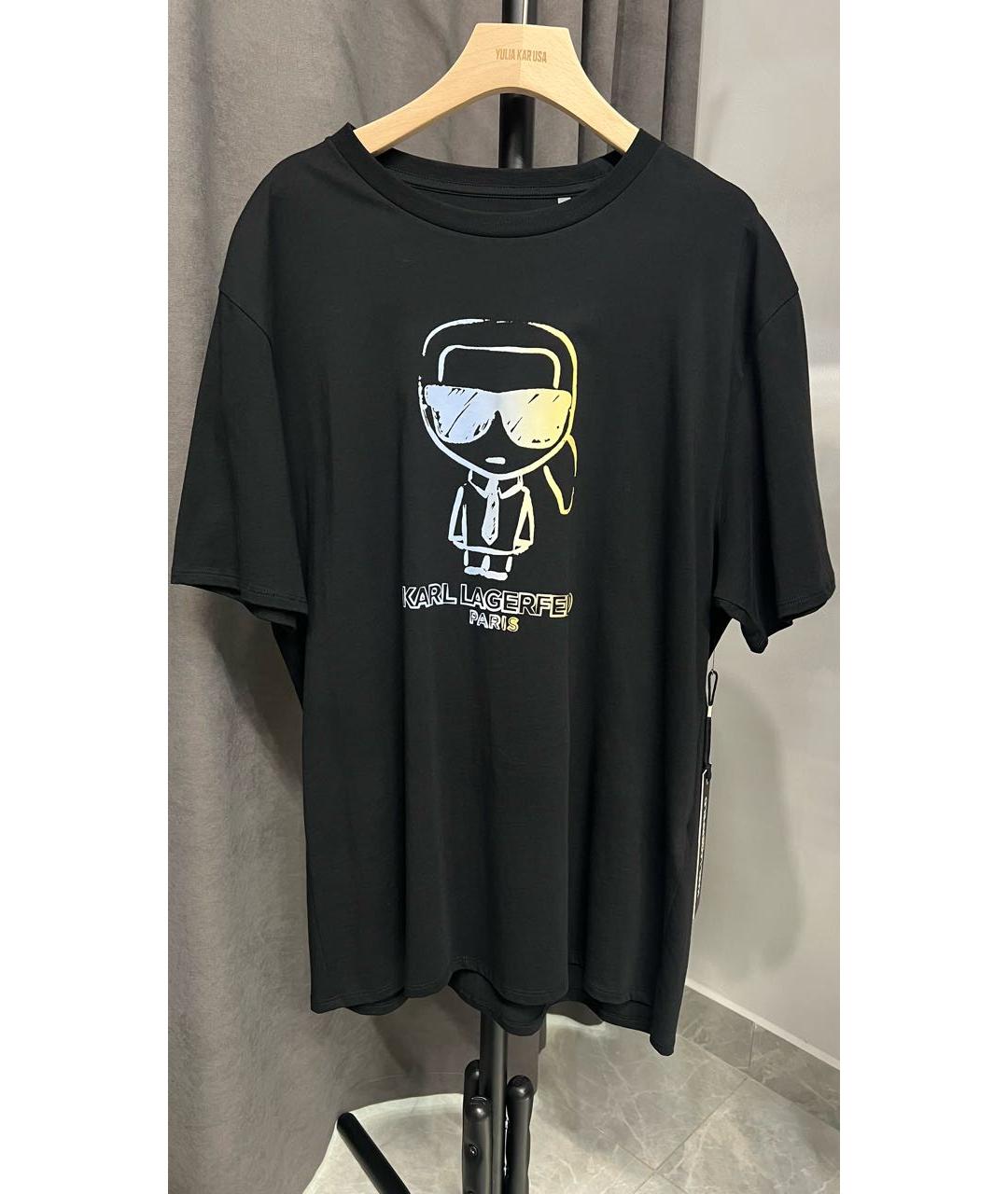 KARL LAGERFELD Черная хлопковая футболка, фото 6