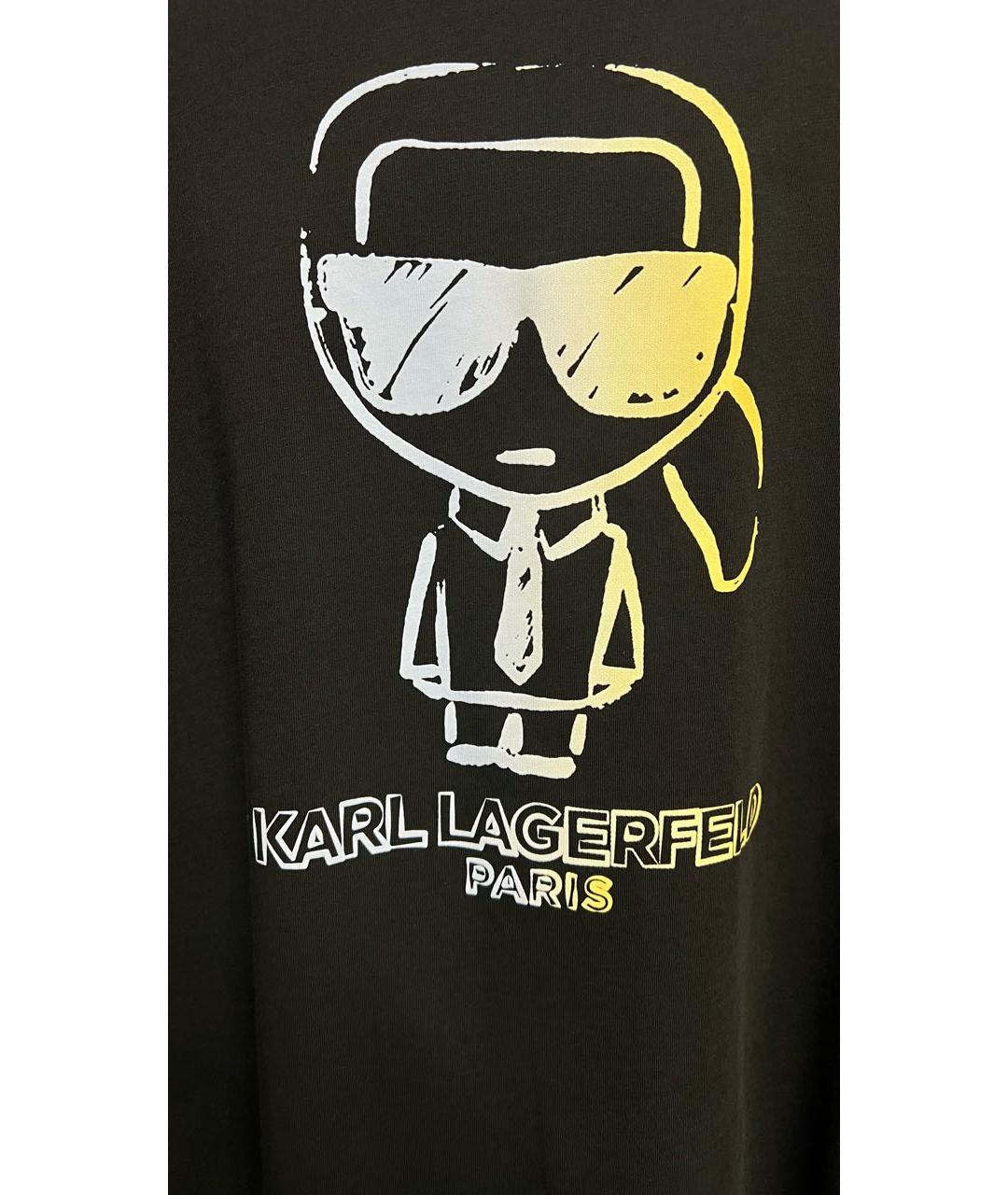 KARL LAGERFELD Черная хлопковая футболка, фото 4