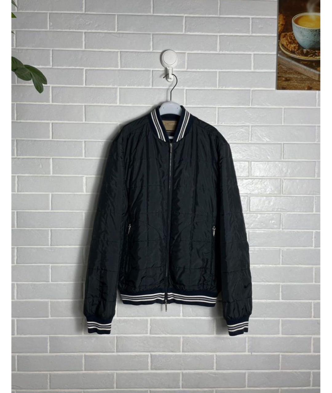 CANALI Темно-синяя полиэстеровая куртка, фото 9