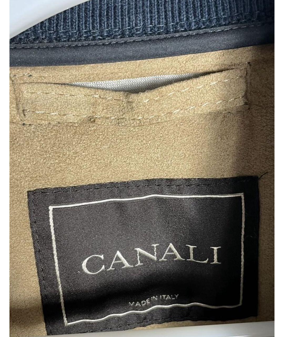 CANALI Темно-синяя полиэстеровая куртка, фото 4