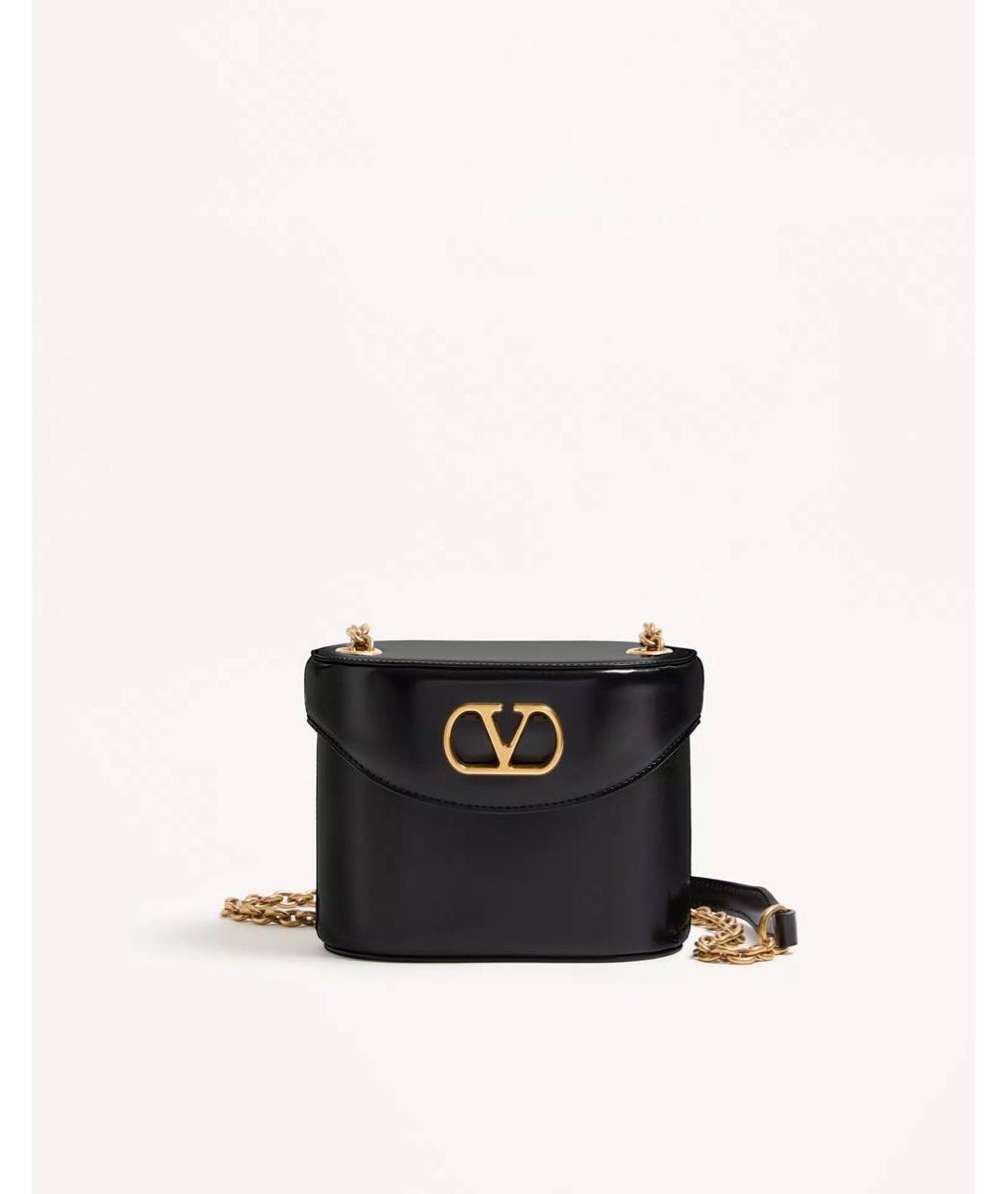 VALENTINO Черная кожаная сумка через плечо, фото 6