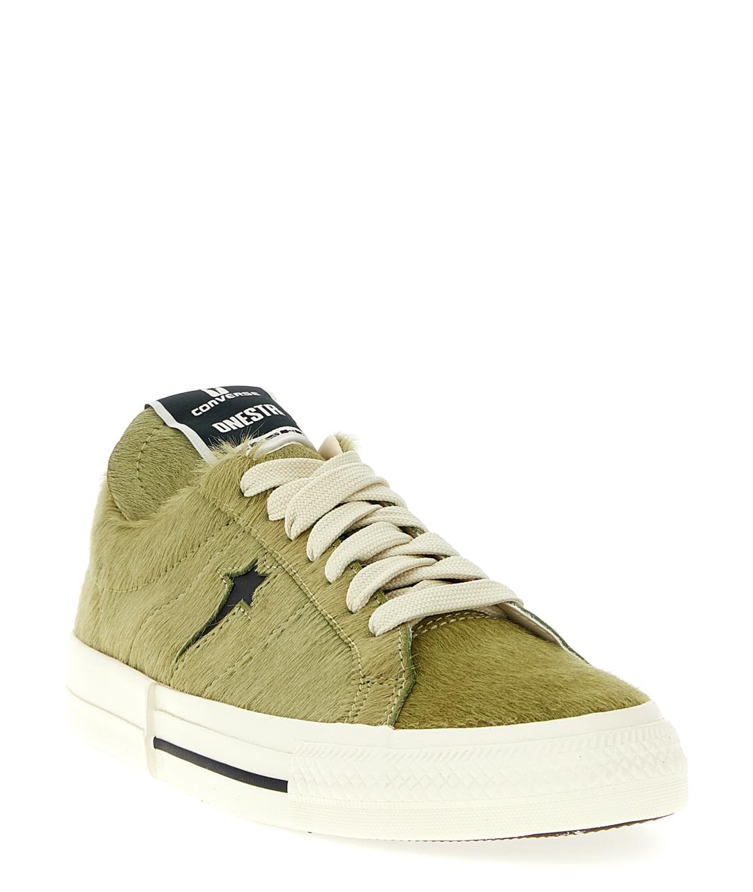 RICK OWENS DRKSHDW Зеленые кожаные кеды, фото 2