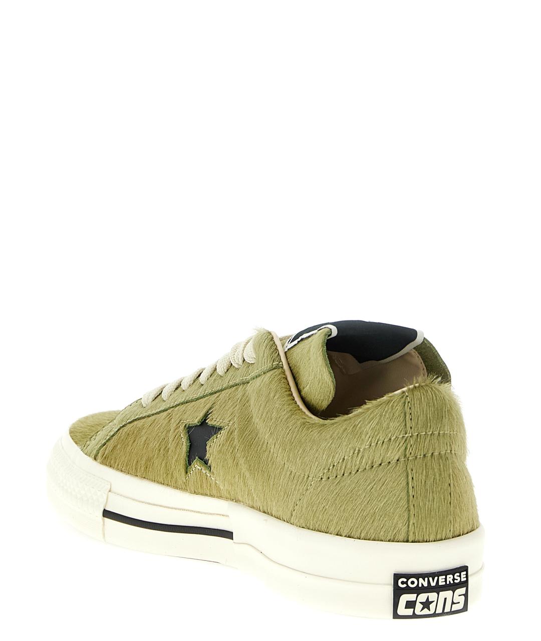 RICK OWENS DRKSHDW Зеленые кожаные кеды, фото 3