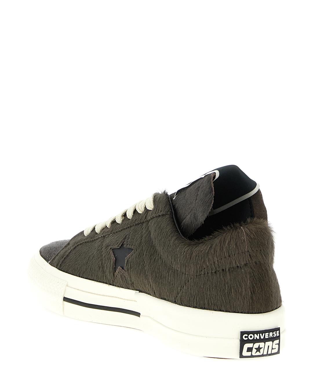 RICK OWENS DRKSHDW Серые кожаные кеды, фото 3