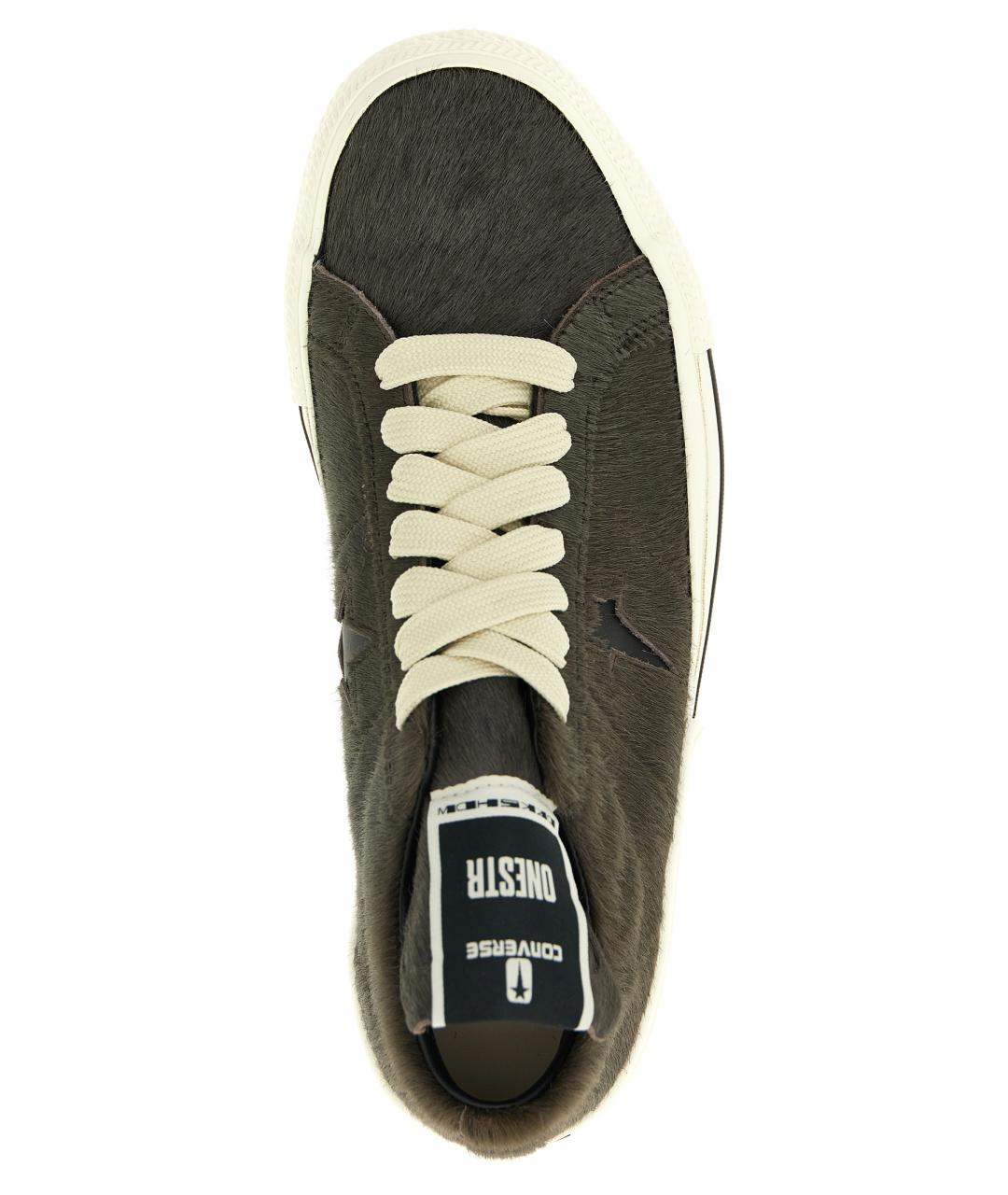 RICK OWENS DRKSHDW Серые кожаные кеды, фото 4