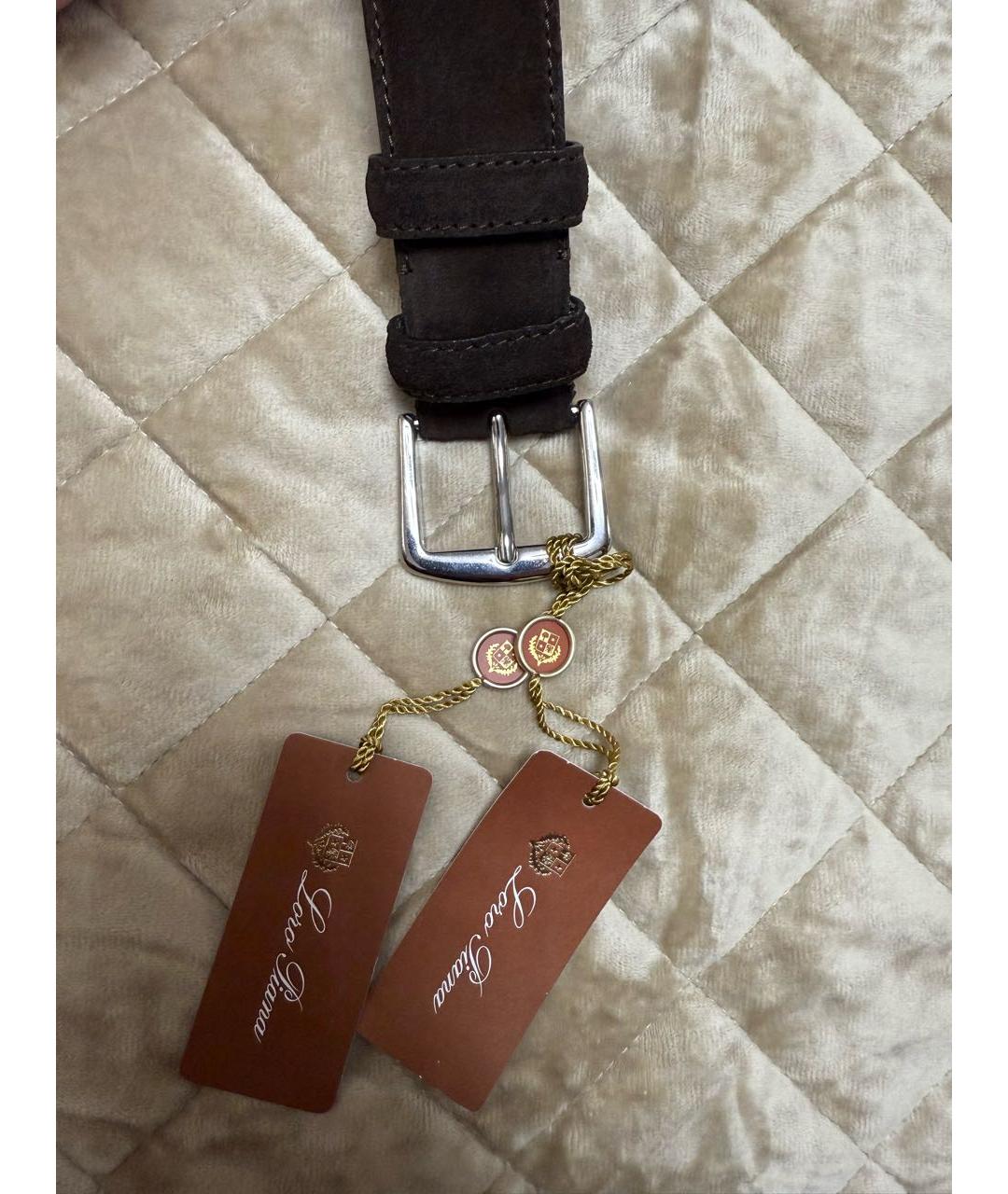 LORO PIANA Коричневый замшевый ремень, фото 6