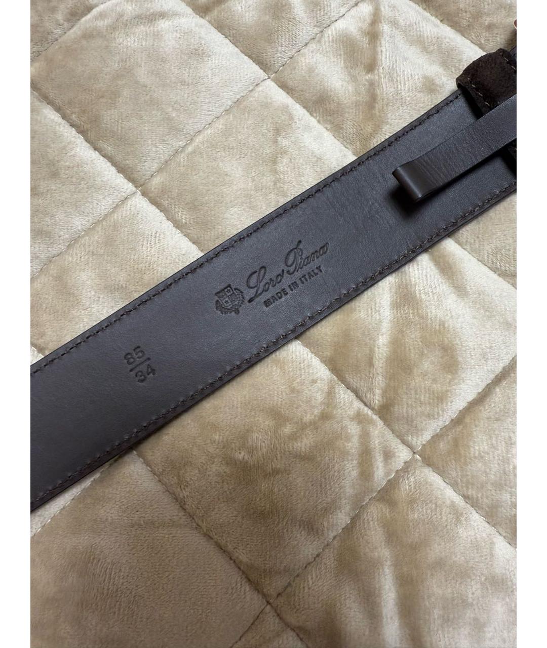 LORO PIANA Коричневый замшевый ремень, фото 3