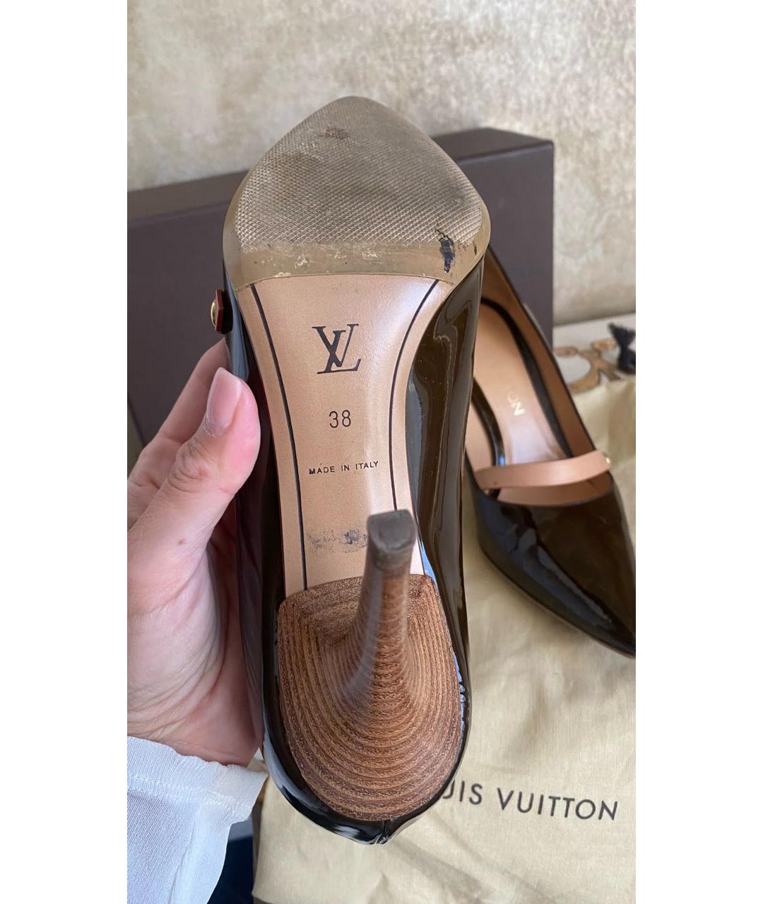 LOUIS VUITTON Коричневые туфли из лакированной кожи, фото 6